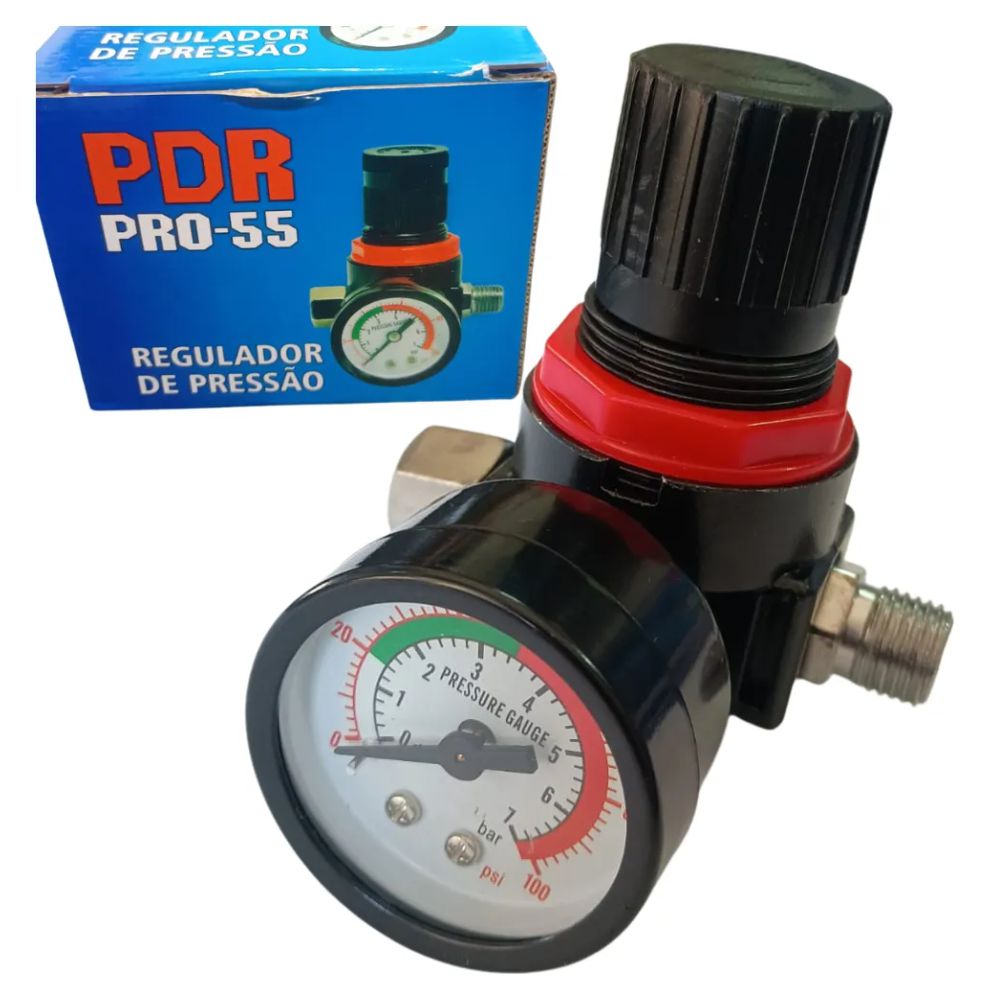 Regulador De Pressão De Ar Para Pistola Pintura 1/4 Pro 55 PDR