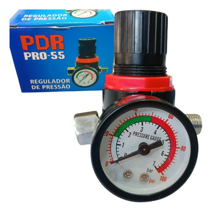 Regulador De Pressão De Ar Para Pistola Pintura 1/4 Pro 55 PDR