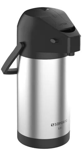 Garrafa Termica Excelence 2,5l Inox/Preto Soprano