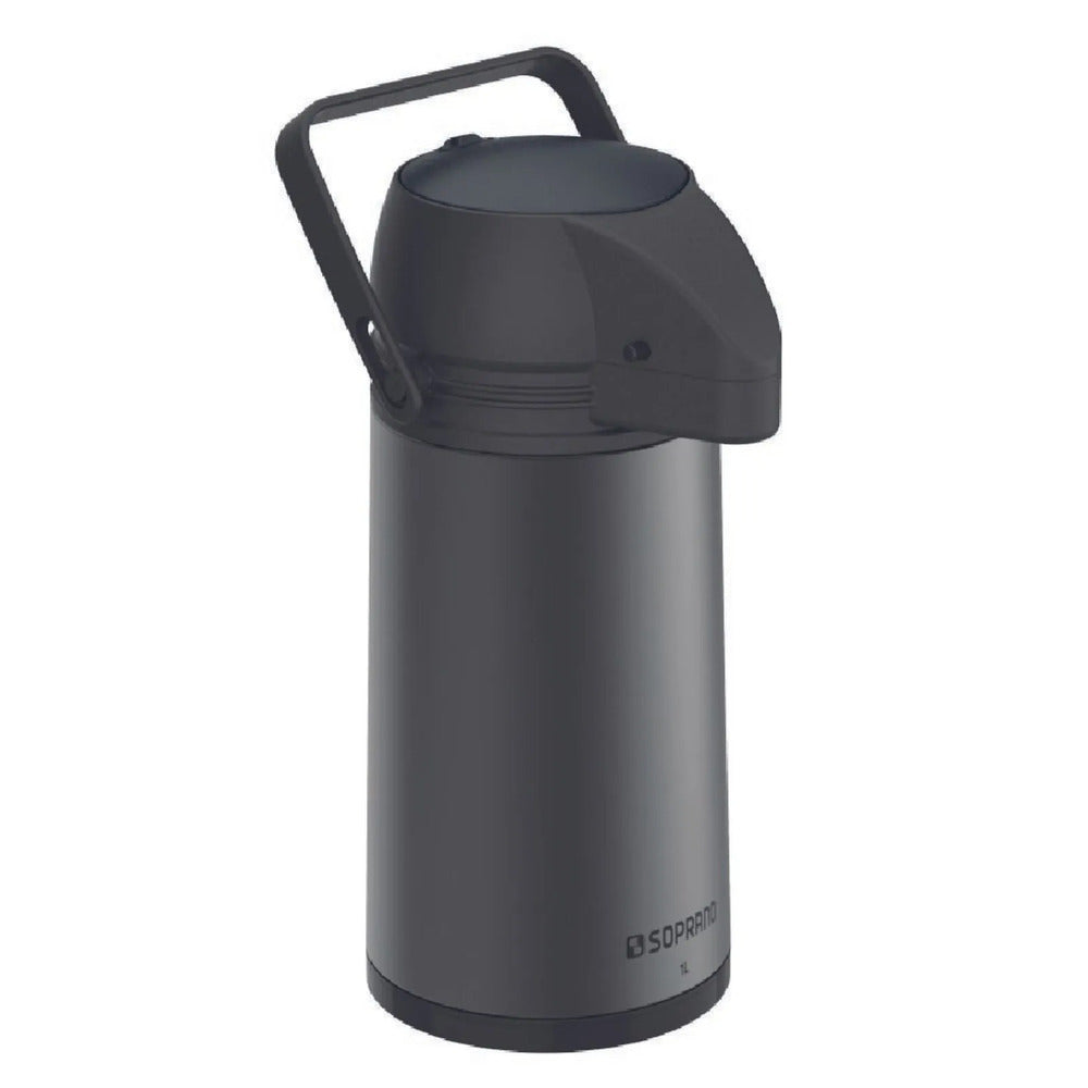 GARRAFA TERMICA SINGLE 1L PRETA/CINZA SOPRANO - 09000.0114.68