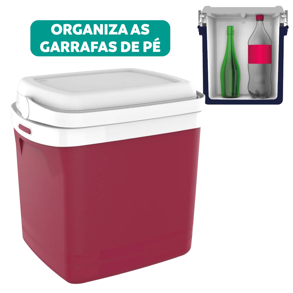 Caixa Térmica 22 Litros Vermelha Soprano Camping Praia