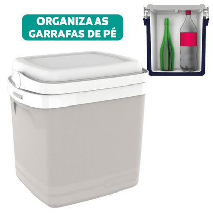 Caixa Termica Tropical 22l Cinza Claro Soprano