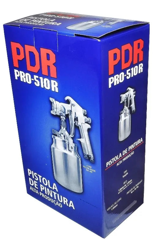 Pistola De Pintura Sucção 1,6mm Com Regulador Pro-510r Ldr2
