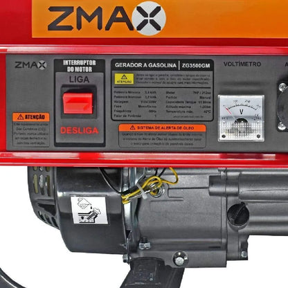 Gerador A Gasolina 3,5 Kva Zg3500 4 Tempos Bivolt Zmax