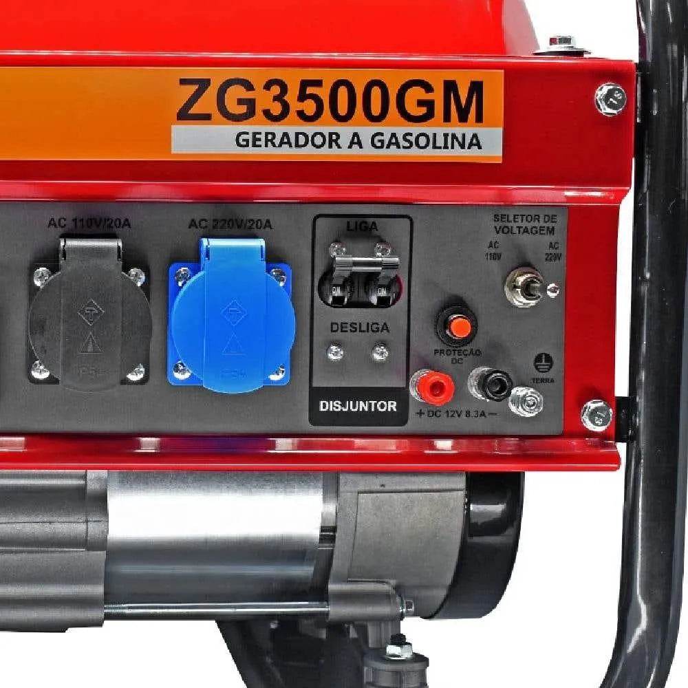 Gerador A Gasolina 3,5 Kva Zg3500 4 Tempos Bivolt Zmax