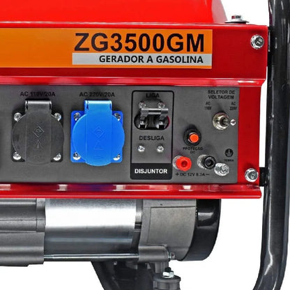 Gerador A Gasolina 3,5 Kva Zg3500 4 Tempos Bivolt Zmax