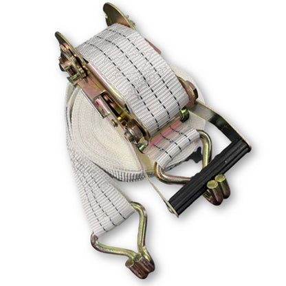 Cinta de Amarração com Catraca Gancho J 5 Ton 9 m Branca RCA-603 Robustec