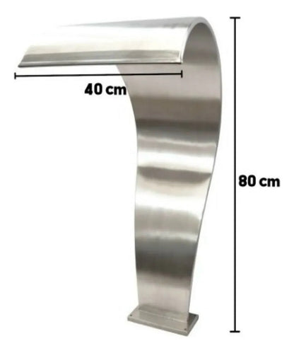 Cascata Para Piscina 80X40CM Aço Inox Naja Baby Bortonio