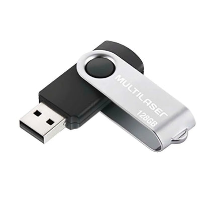 Pendrive Twist 128GB Preto - USB Leitura 10MB/S Multilaser