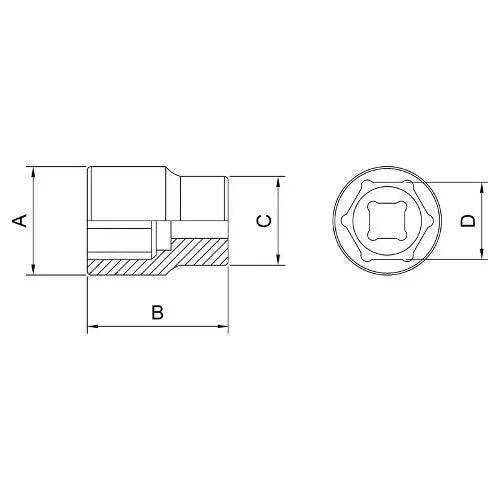 Soquete Sextavado 1/2 8mm Top Tramontina