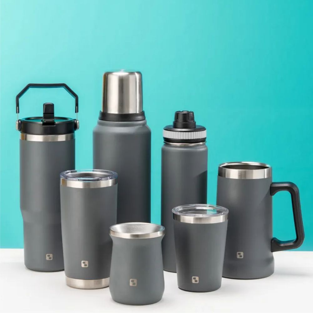 Garrafa Térmica de Inox 650 ml Cinza Everest Soprano