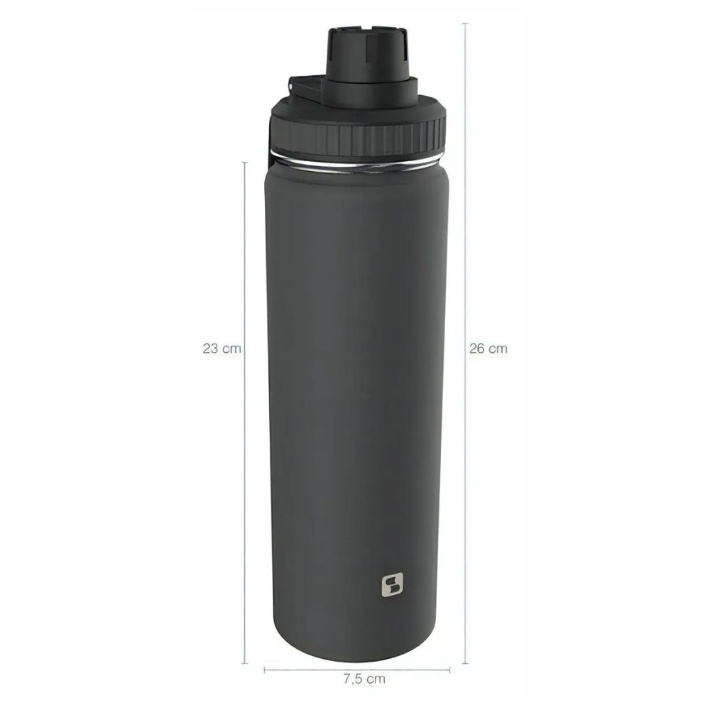 Garrafa Térmica de Inox 650 ml Cinza Everest Soprano