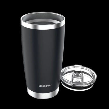 Copo Térmico de Inox com Tampa 500 ml Preto Everest Soprano