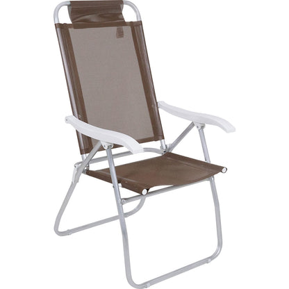 Conjunto Noronha Alumínio 1Mesa 4Cadeiras 1G-Sol Marrom Bel