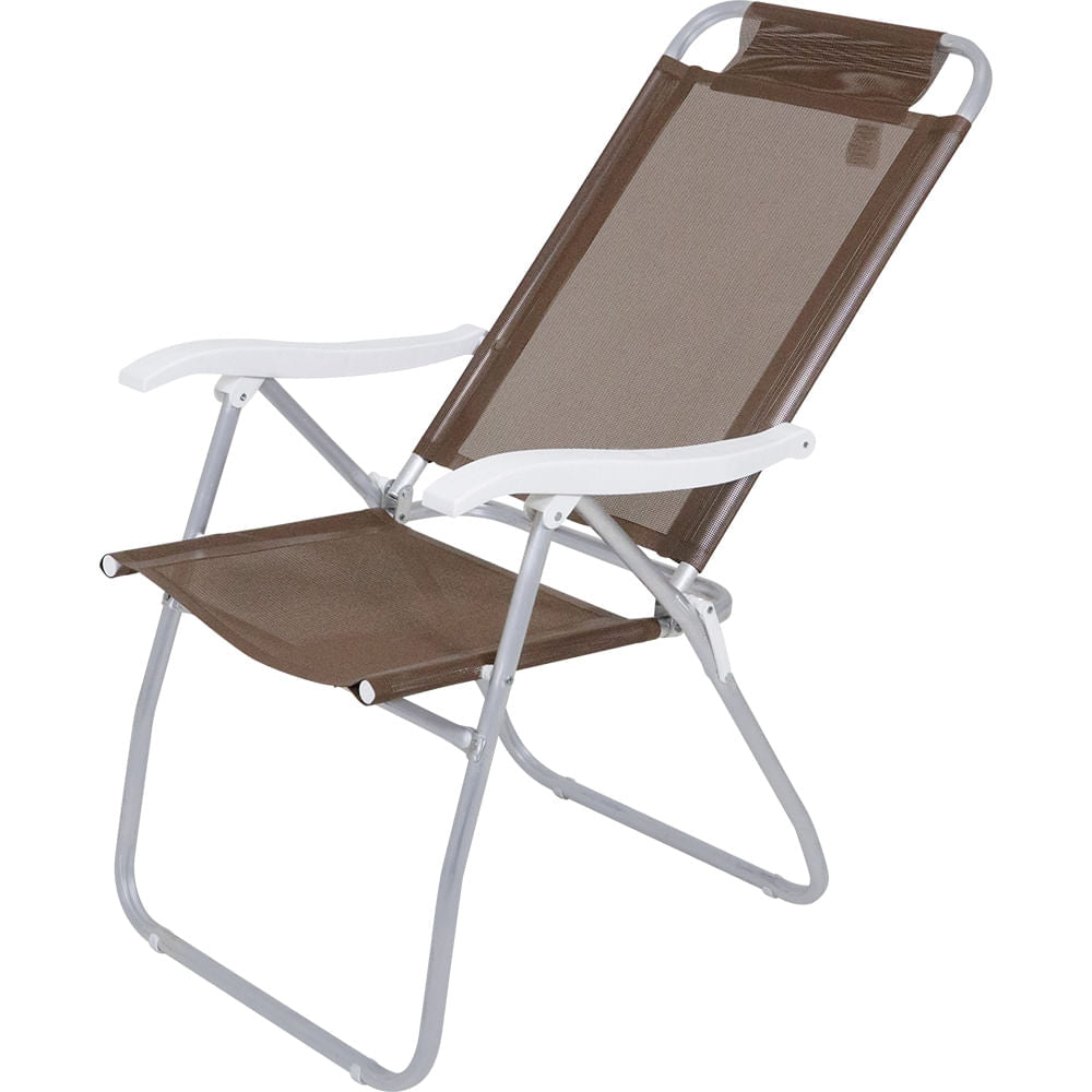 Conjunto Noronha Alumínio 1Mesa 4Cadeiras 1G-Sol Marrom Bel