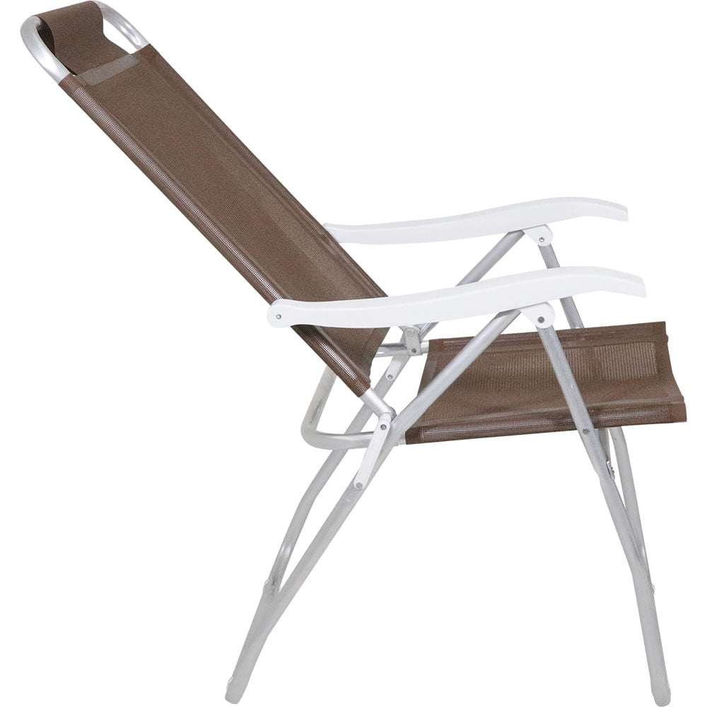 Conjunto Noronha Alumínio 1Mesa 4Cadeiras 1G-Sol Marrom Bel