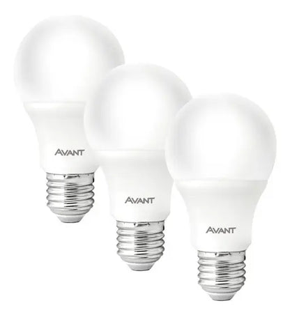 Kit 3 Lâmpadas Led Pera 7W 6500K Avant Bivolt - Branca