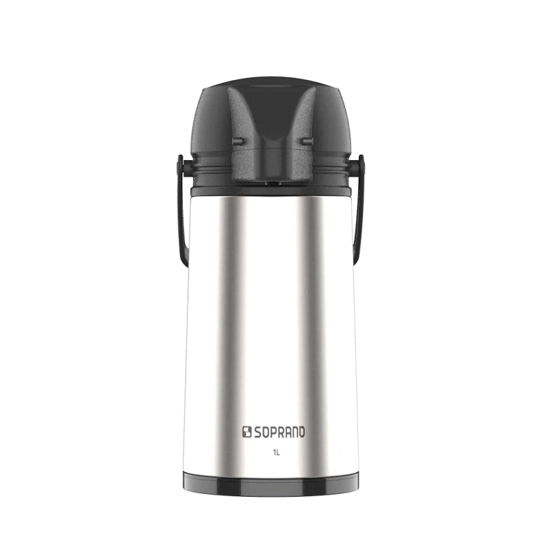 Garrafa Termica Single 1l Inox/Preto Soprano