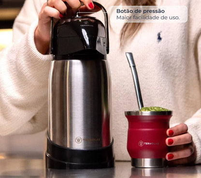 Garrafa Térmica R-Evolution 1,2 L Inox Preta Termolar