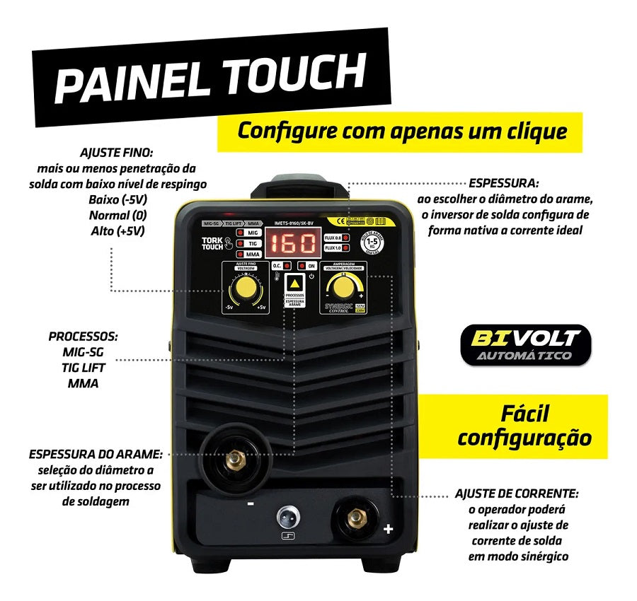MAQUINA SOLDA 3 EM 1 160A 1/5 KGS IMETS-8160/5K-BV TORK