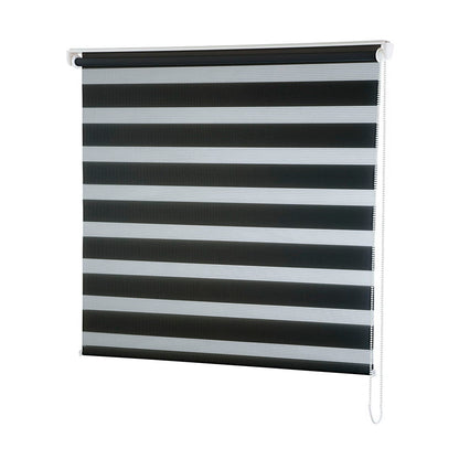 Persiana Janela Rolo Zebra T-Duplo 120X260 Preta Evolux