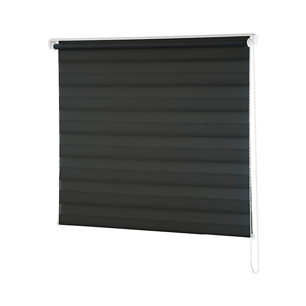 Persiana Janela Rolo Zebra T-Duplo 120X260 Preta Evolux
