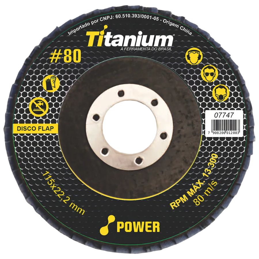 Kit 10 Discos Flap Titanium 4.1/2 X 80
