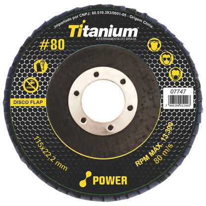 Kit 10 Discos Flap Titanium 4.1/2 X 80