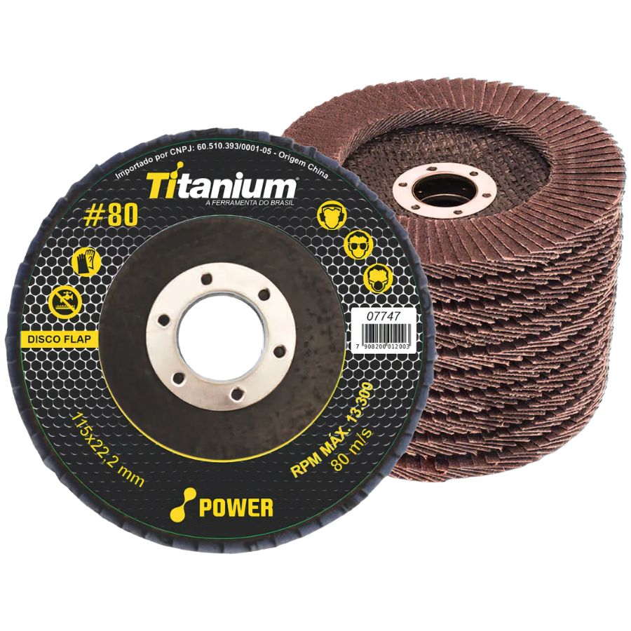 Kit 10 Discos Flap Titanium 4.1/2 X 80