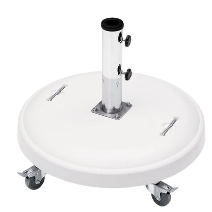 Base Para Ombrellone Redonda Concreto Rodas 50kg Branca Bel