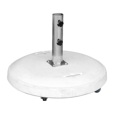 Base Para Ombrellone Redonda Concreto Rodas 50kg Branca Bel