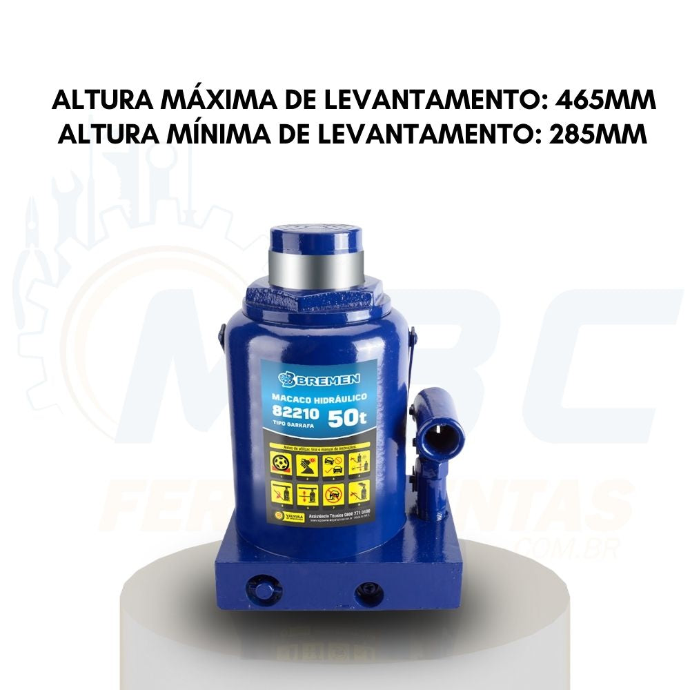 Macaco Hidráulico 50 TON Mod Garrafa C/ Válvula 82210 Bremen