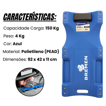 Carrinho Tipo Esteira Para Mecânico Bremen 9500 150k 6 Rodas