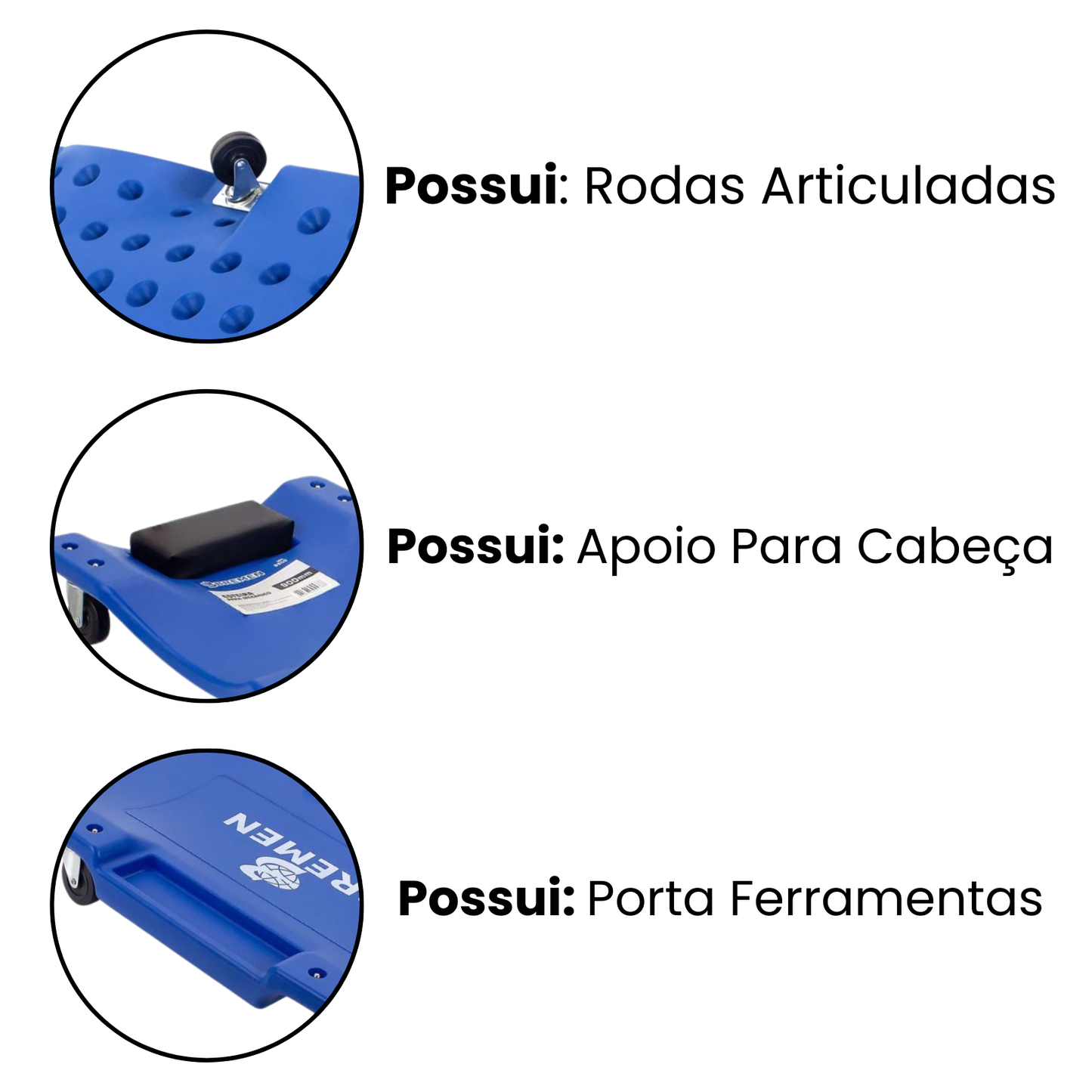 Carrinho Tipo Esteira Para Mecânico Bremen 9500 150k 6 Rodas