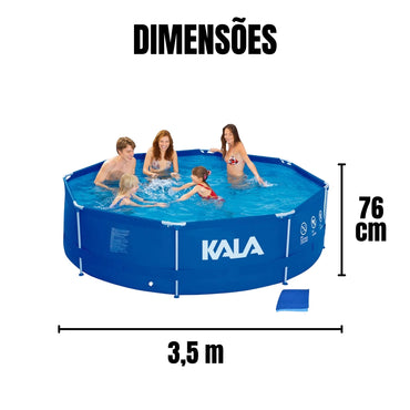 Piscina Estruturada 5200L Redonda Kala com Kit Reparo Azul