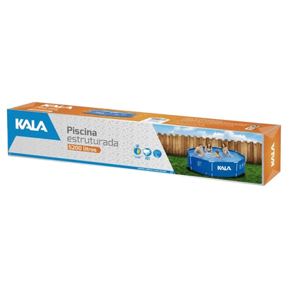 Piscina Estruturada 5200L Redonda Kala com Kit Reparo Azul