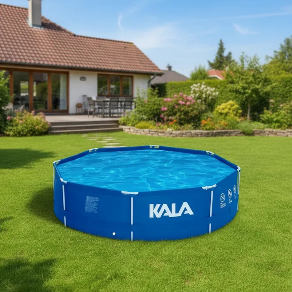 Piscina Estruturada 5200L Redonda Kala com Kit Reparo Azul