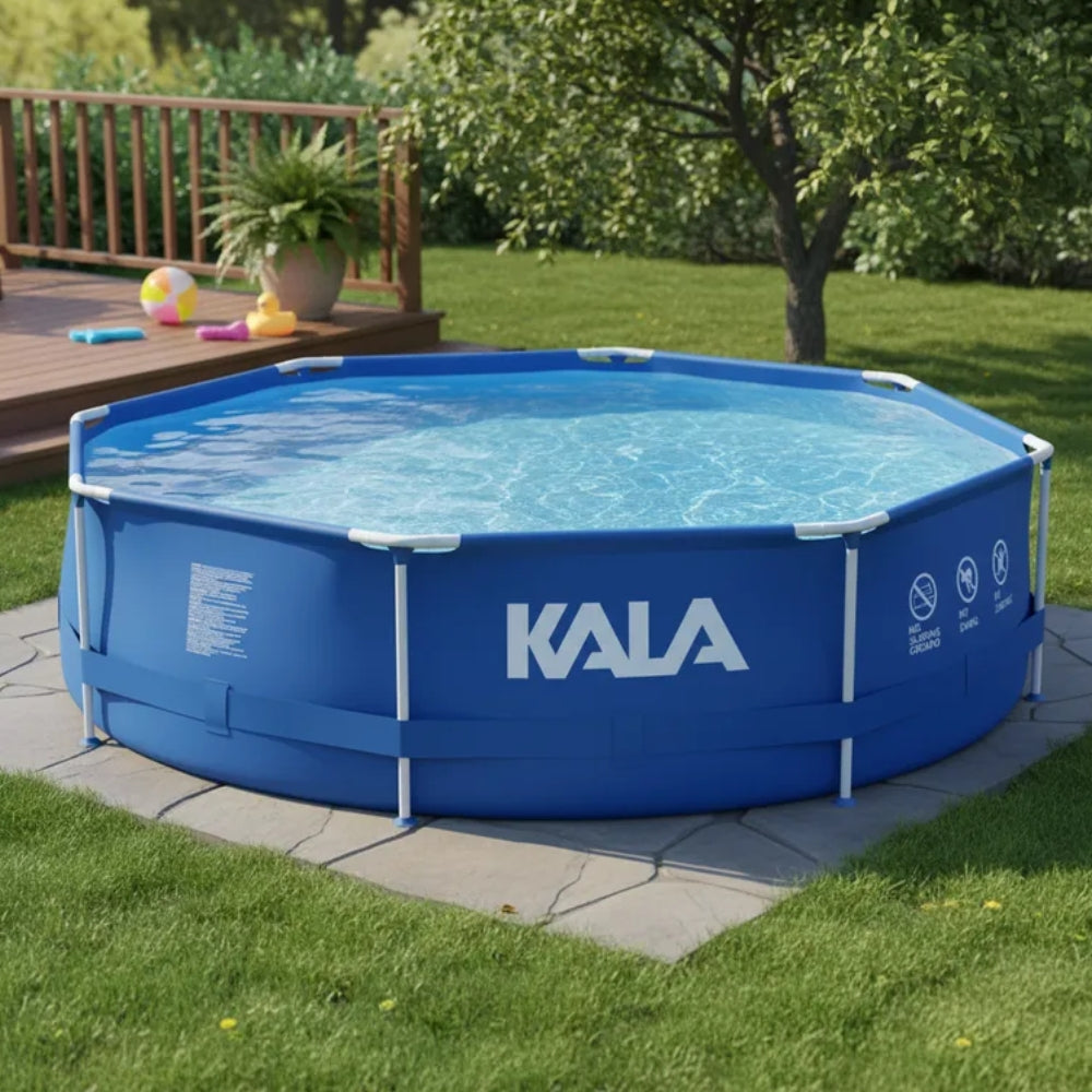 Piscina Estruturada 5200L Redonda Kala com Kit Reparo Azul