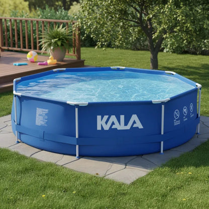 Piscina Estruturada 5200L Redonda Kala com Kit Reparo Azul