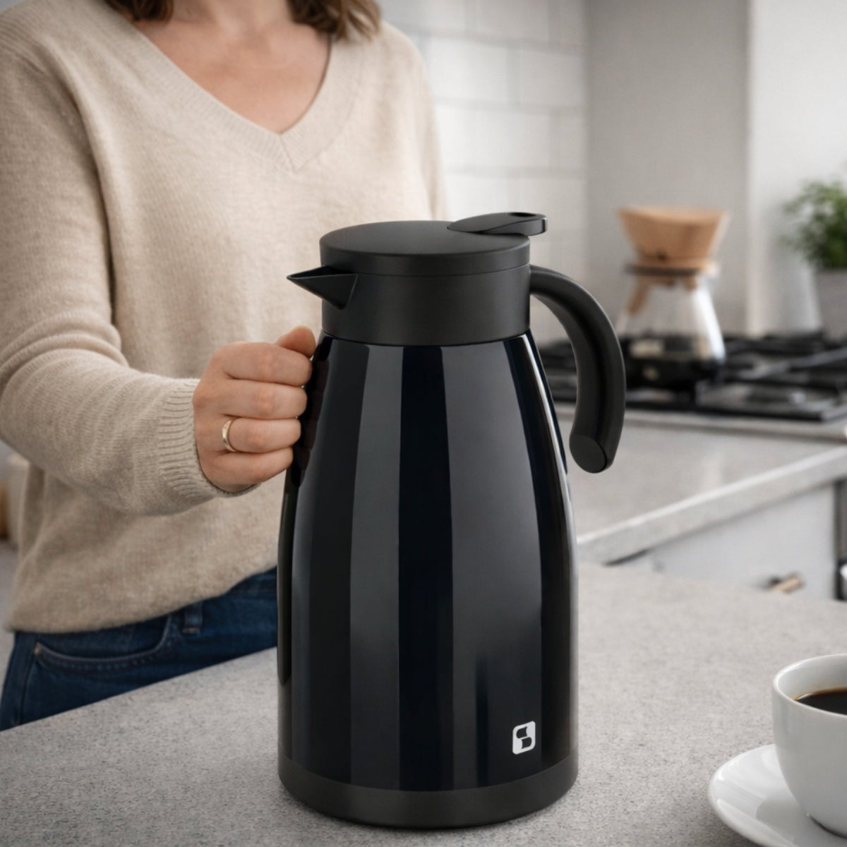 Bule Térmico Elegance 1,5 Litros Preto Soprano
