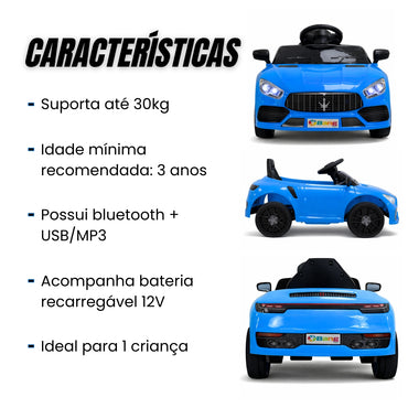 Carro Elétrico Infantil Striker X10 Azul 12V 2063 Bang Toys