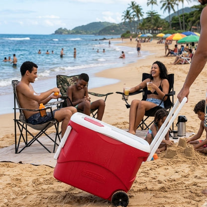 Caixa Térmica Cooler Rodas 50 Litros Vermelho Tropical Soprano