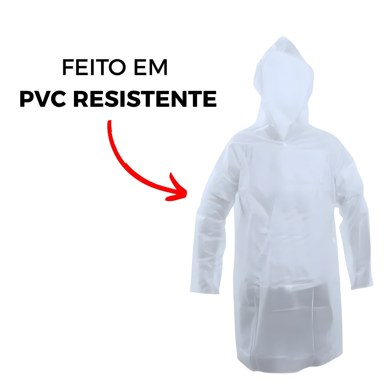 Capa Chuva Transparente Impermeável Pvc Laminado EXG