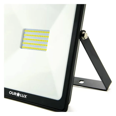 Projetor Superled Slim 50W -100/240V PRETO 6500K Ourolux